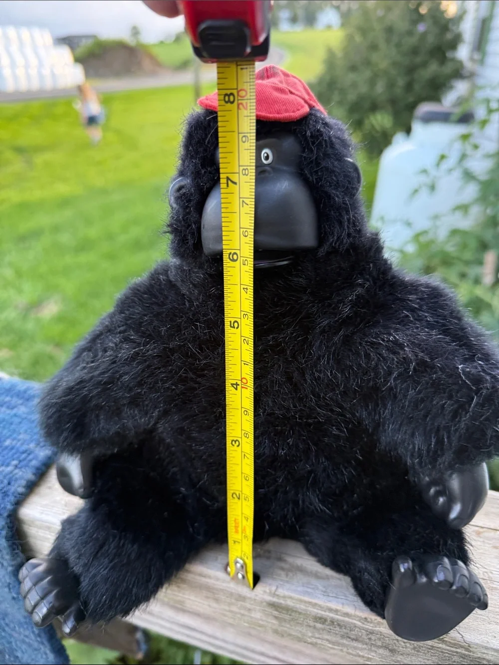 Black Plush Gorilla Stuffed Animal with Red Cap - Kids Toy 1990 vintage singing